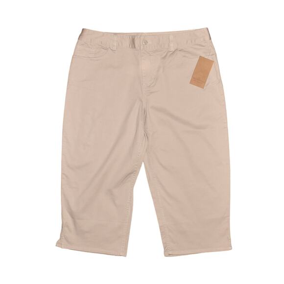 COLDWATER CREEK NEW $40 Sunwashed Stretch Twill Cropped Pant 14P - Picture 1 of 3